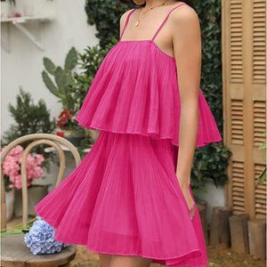 Spaghetti Strap Pleated Short Jumpsuit